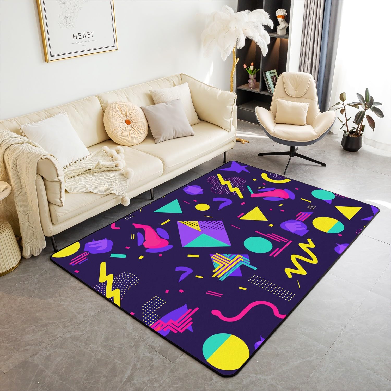 Amazon.com: Memphis Area Rug 5x7 Hipster Retro Rug 80s 90s Hip Hop